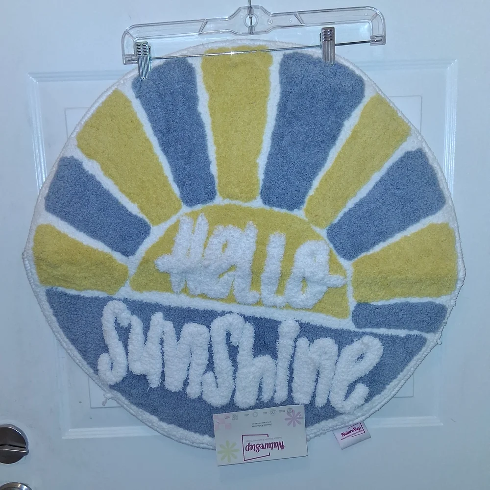 Hello Sunshine Bath Mat - Yellow and Blue